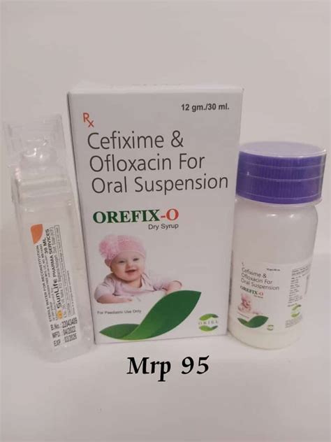 Cefixime Mg Ofloxacin Mg Dry Syrup For Commercial Packaging