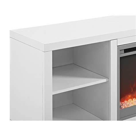 58" Simple Modern Fireplace TV Console - White