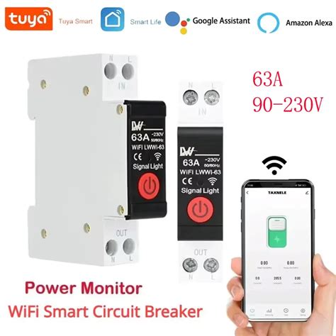 Tuya Wifi Disjuntor Inteligente Medi O De Energia P A Trilho Din