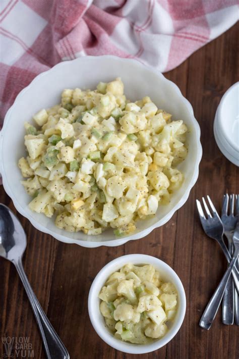 Mock Low Carb Potato Salad Keto Cauliflower Salad Low Carb Yum