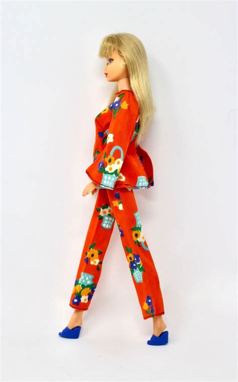 Vintage 70s Barbie Clothes Floral Red Blue Orange Barbie - Etsy ...