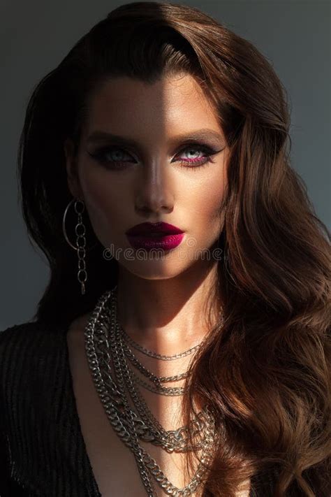 Young Fashion Model with Professional Make Up and Hair Stock Image ...