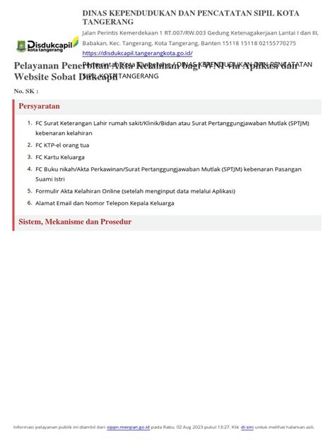 Unduh Standar Pelayanan Pelayanan Penerbitan Akta Kelahiran Bagi Wni Via Aplikasi Dan Website