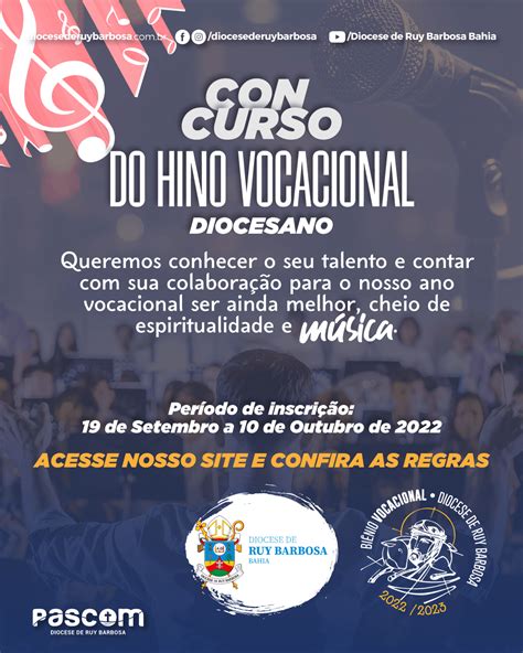 Concurso Do Hino Vocacional Diocesano Diocese De Ruy Barbosa