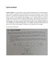 Note 6 Syntax Analyzer Or Parser Pdf Syntax Analyzer Syntax Analysis