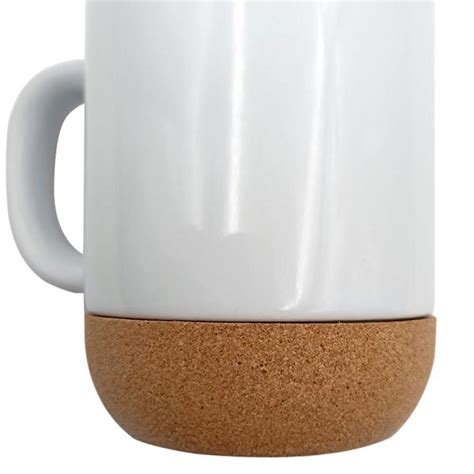 Taza de cerámica con base de corcho para sublimación