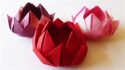 Japanese Traditional Origami WATER LILY LOTUS FLOWER YouTube