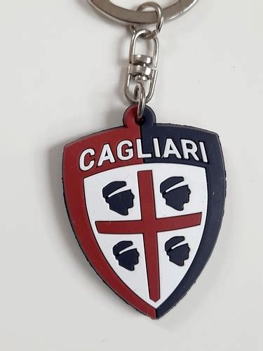 Cagliari Calcio Crest Gum Two Side Keyring Official Product Keyrings