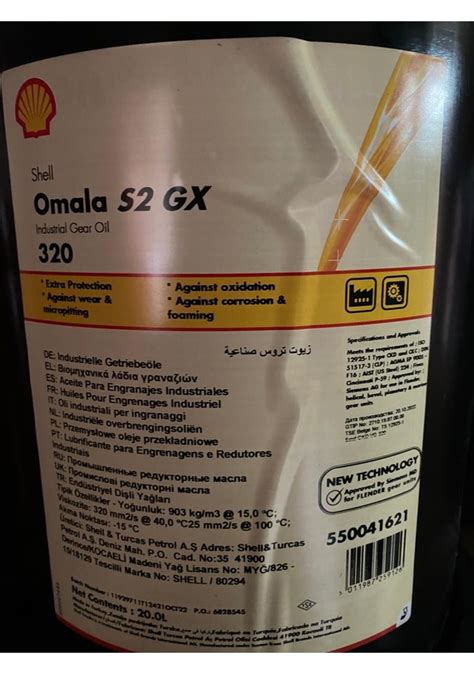 Shell Omala S2 Gx 320 20 L Fiyatları ve Özellikleri