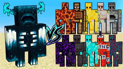 Warden And Extra Golems Sculk Mobs Vs All Random Golems In Minecraft Youtube