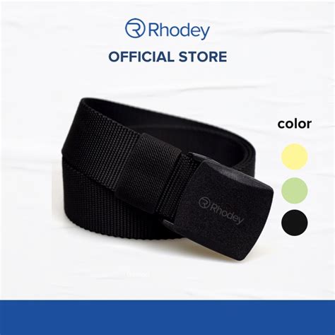 Jual Rhodey Ikat Pinggang Pria Anti Xray Plastik Canvas Black