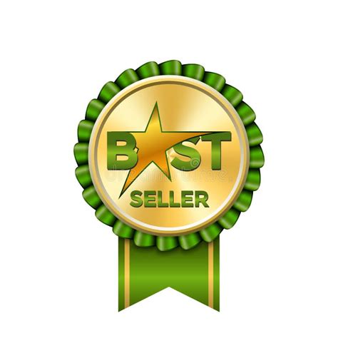 Best Seller Award Ribbon Icon Gold Badge Isolated White Background