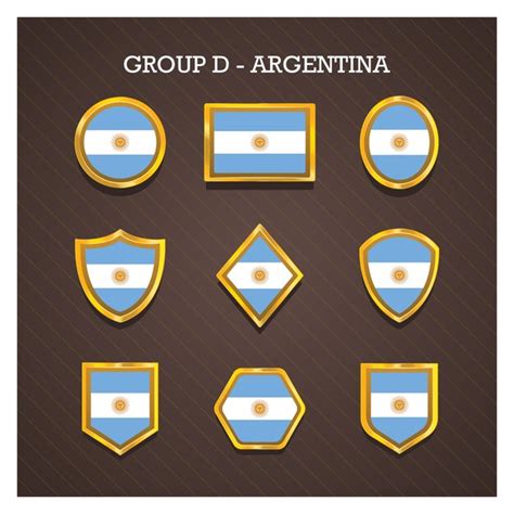 Premium Vector Golden Frame Badges With World Cup Country Flags