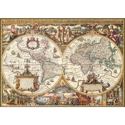 Mappemonde antique, puzzle | Antique world map, Antique maps, World map