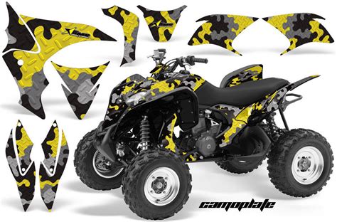 ATV Decal Graphic Kit Wrap Quad Stickers For Honda TRX 700XX 2009-2015 CAMO YLW - Accessories