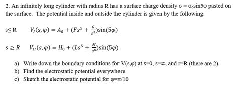 Solved 2 An Infinitely Long Cylinder With Radius R Has A Chegg