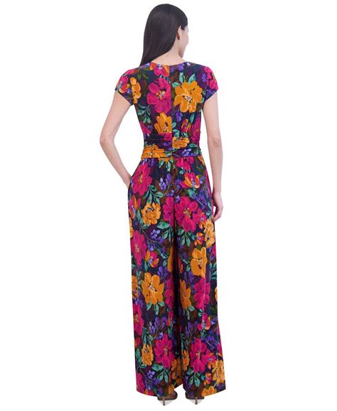 Vince Camuto Petite Floral Print Twist Front Wide Leg Jumpsuit Macys