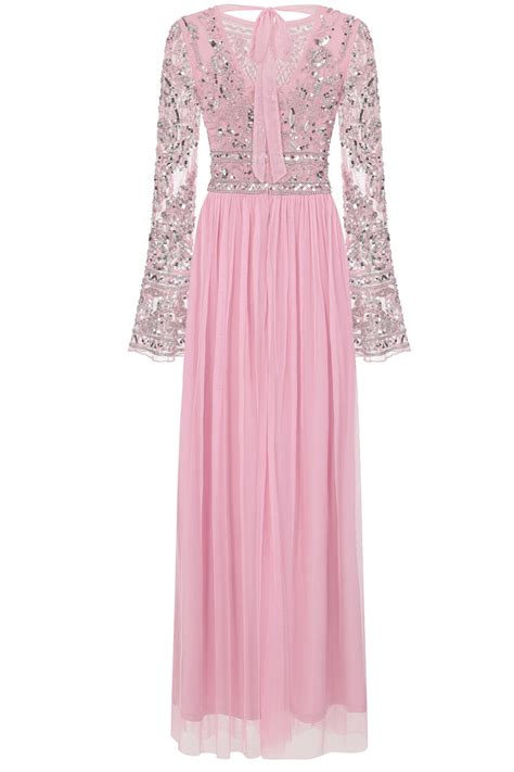 Rhoda Pink Embellished Maxi Dress Frock And Frill