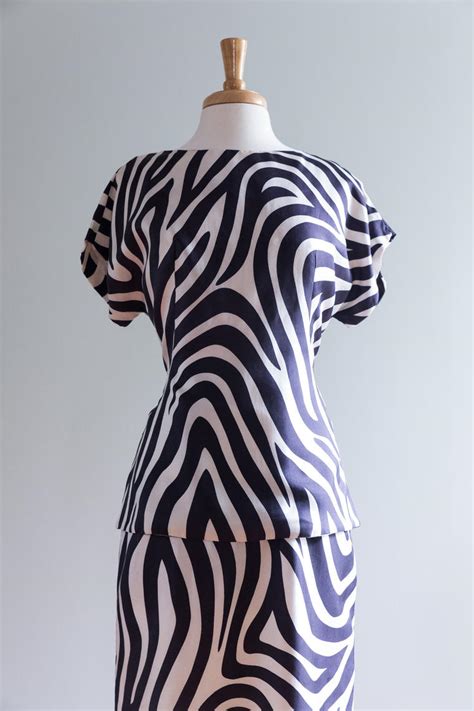 Vintage 1960s Dress 60s Zebra Print Black And White Xtabay Vintage