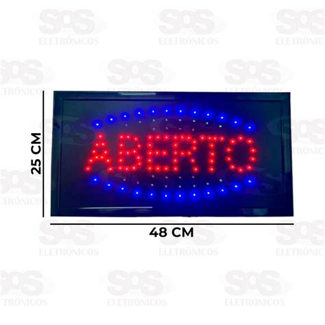 Painel De Led Letreiro Aberto Luminoso X Cm