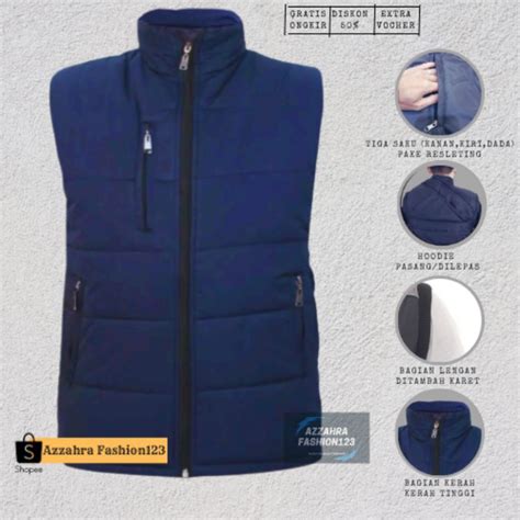 Jual Rompi Polos Pria Dewasa Adventure Jaket Vest Parasut Pelindung