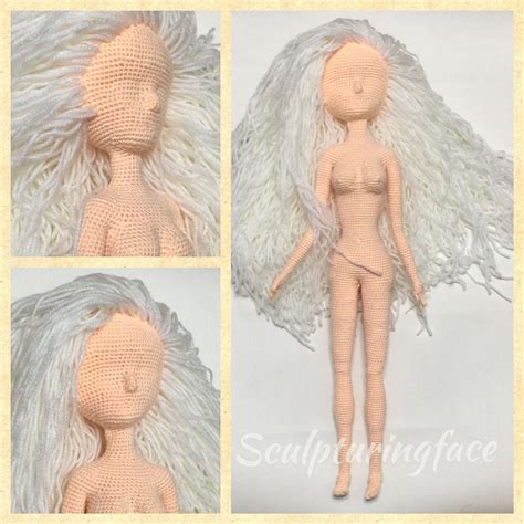 There Is A Crocheted Doll With White Hair