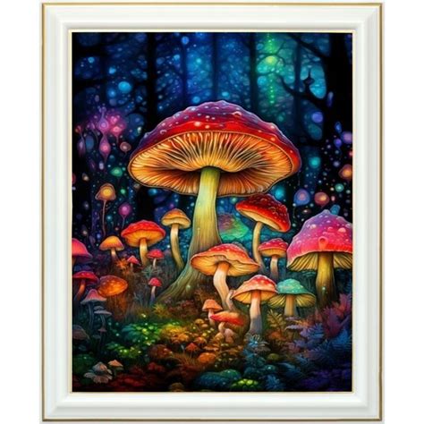 Kit De Diamond Painting Ab Champignons Illumin S Dans La For T