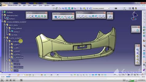 Catiav Bumper Tutorial Part Create B C Surface From A Surface