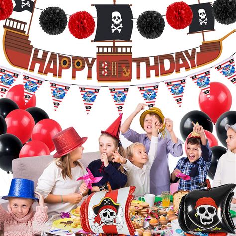 Buy Hongfago 31 Pcs Pirate Birthday Party Decorations Birthday Balloons