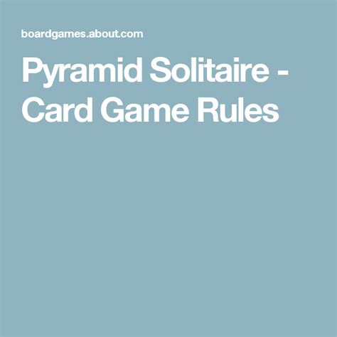 Pyramid solitaire rules - seryib