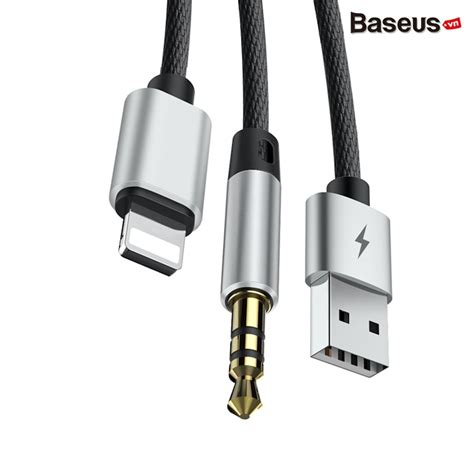 Cáp chuyển cổng Lightning sang Audio AUX 3 5mm USB Baseus L34 8 Pin