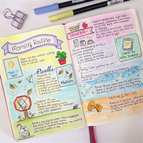 My Morning Routine — Square Lime Designs Bullet Journal Ideas Pages