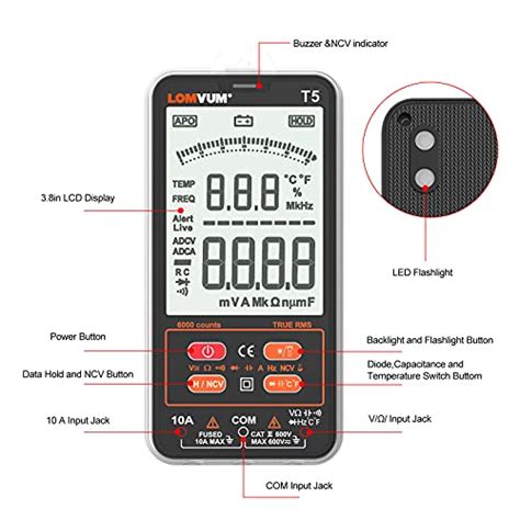 Lomvum Digital Multimeter 6000 Counts TRMS Auto Ranging Portable