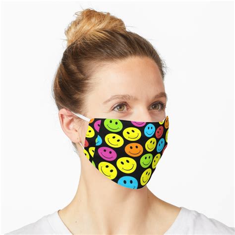 "Smiley Face, Pattern Smiley Emoji Mask " Mask by Abdelkarim1 | Redbubble