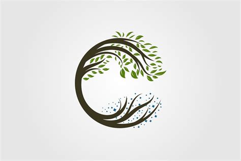 Circle Tree Logo Letter C Vector A Branding Logo Template By Lawoel