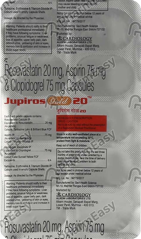 Jupiros Gold 20mg Strip Of 10 Capsules Uses Side Effects Price