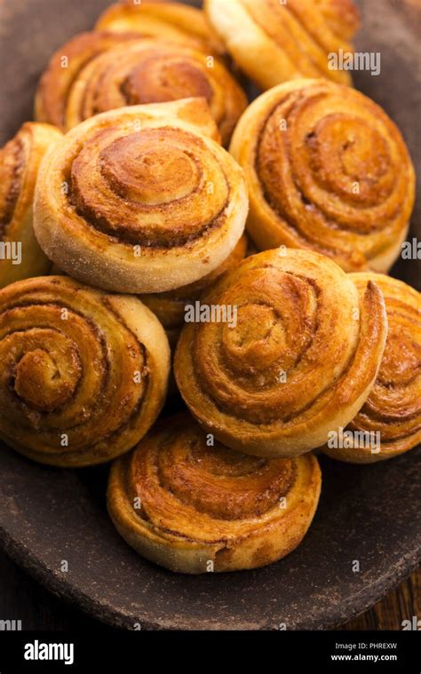 Yeast Rolls With Cinnamon Stock Photo Alamy