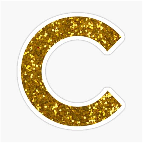 Gold Letter C Gold Glitter Sticker For Sale By Pascally Redbubble