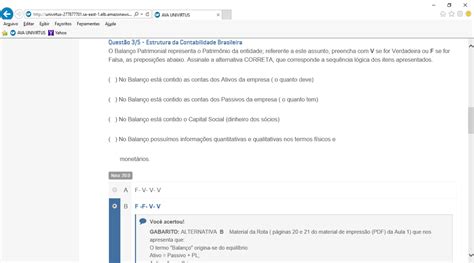 Estrutura Da Contabilidade Brasileira Apol Gabarito Estrutura E