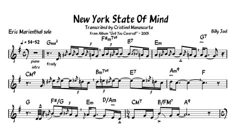 Eric Marienthal New York State Of Mind Transcription Youtube