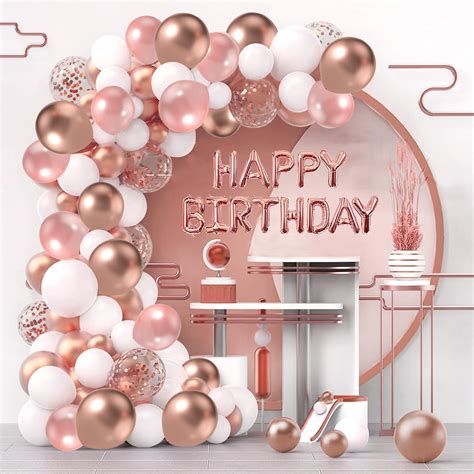 IZoeL Geburtstagsdeko Frauen Rosegold Happy Birthday Partydeko 36