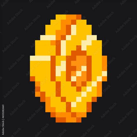 Pixel Art Gold Coin Vector Gold Pixel Coin 16 Bit Retro Game 8bit