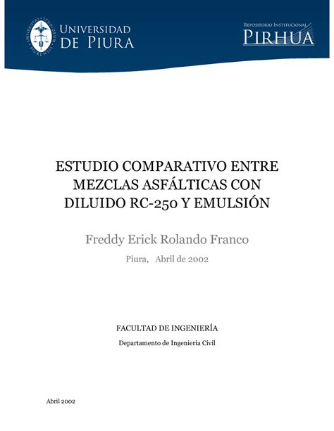 Tesisi Sobre Asfaltos Tipos Abril Estudio Comparativo Entre