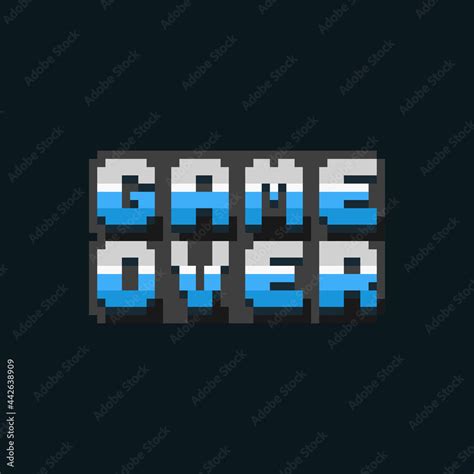 Pixel art game over icon text design. Stock Vector | Adobe Stock