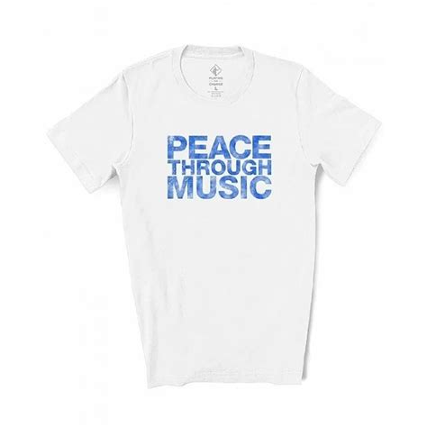 Peace Through Music White T Shirt Shop The Musictoday Merchandise