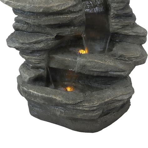 Loon Peak Ameryst Outdoor Weather Resistant Floor Fountain With Light