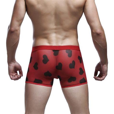 Cheap Trendy Clothing Men S Sexy Breathable Printed Boxer Briefs Mesh