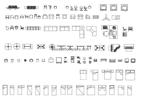Autocad Indoor Furniture Blocks, 1109206 - Free Cad Floor Plans