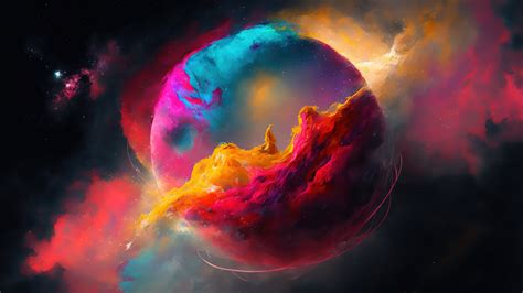 Space Nebula Colorful Digital 4K 7840i Wallpaper IPhone Phone