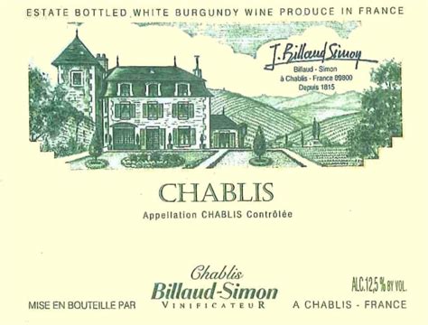 Billaud Simon Chablis Ml Half Bottle Wine